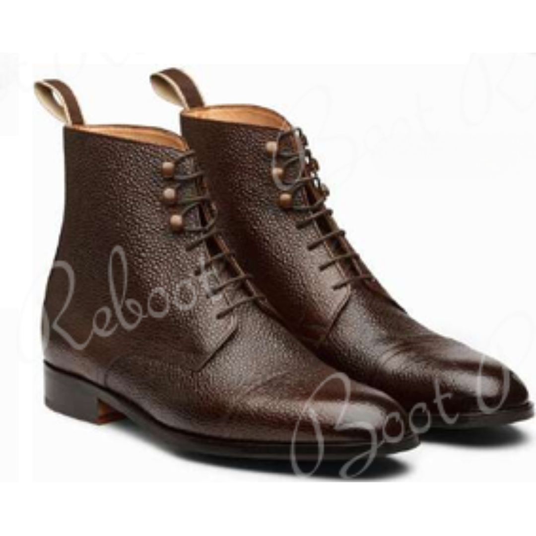 Leather Pebble Grain Boots Shoes
